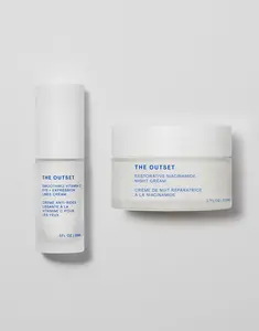 The Outset Overnight Hydration Duo - Brightening Vitamin C Eye Cream & Hydrating Night Cream for Smoother Skin Repair