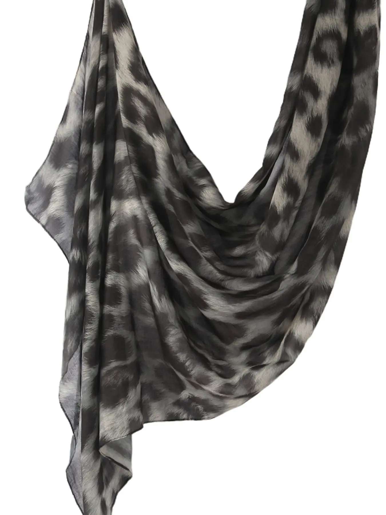 Women's Fashion Watercolor Leopard Print Neck Scarf 85x180cm, Muslim Headscarf, Beach Sun Protection, Bandana Multi-Use Shawl Wrap Hairband