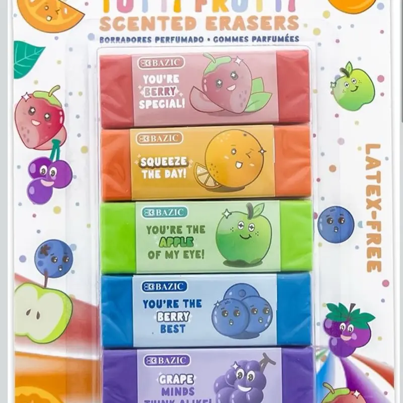 BAZIC Tutti Frutti Scented Erasers (5/Pack) BAZIC Tutti Frutti Scented Erasers (5/Pack)