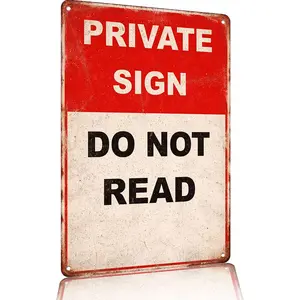1pc, Private Sign Do Not Read Funny Sign Metal Sign 12x8 Inch, Retro Vintage Wall Art Decor, Home Decor, Garage Decor