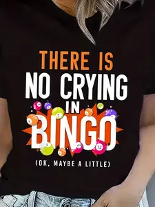 Funny Bingo Don't Cry for A Lucky Game Player T-Shirt - Retro Bingo Number Call Sheet Design (B1, N34, O75) - Super Soft Breathable Fabric up to 5XL - Casual Unisex Tee for Bingo Nights, Parties & Gifts