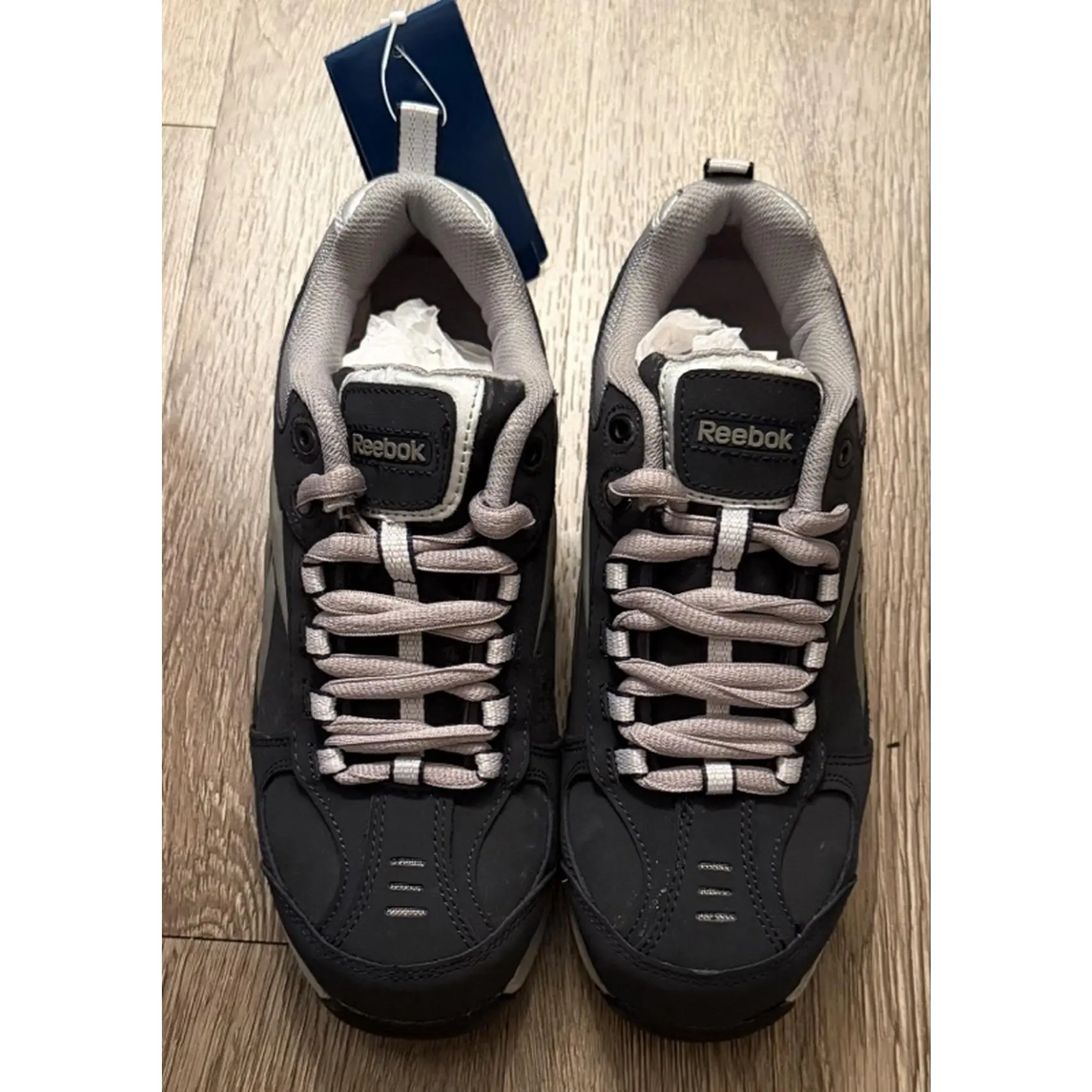 Reebok Low-Top Sneakers - Black Upper with Light Gray Laces and Trim, Cushioned Collar, Supportive Sole, Clean Sporty Design, Men's 6 1/2, Women's 8 1/2 Walking Shoes Boy Bathroom