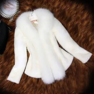 High Quality Faux Fur Coat Women's Fashion Warm Outerwear Fall Winter Short Jacket Imitation Fur Coats 4XL Overcoat Black White Womenswear Tops Fit Piece