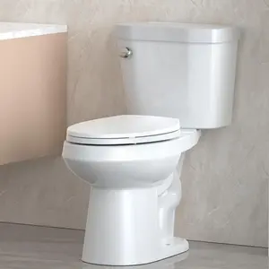 【GARVEE】Two-Piece Toilet Elongated, 17.5" ADA Height, Modern Design, 1.28 GPF Water-Saving, Siphon Flush, Ceramic Material