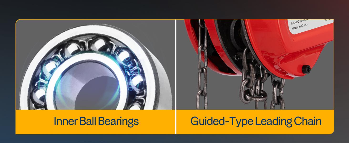 VIVOHOME Chain Hoist 3 Ton 10ft Red, Mini Chain Hoist 6600Lbs, Heavy Duty Pulley Hoist with G80 Manganese Steel Chain, Manual Chain Fall for Garages, Warehouses, and Automotive Tasks