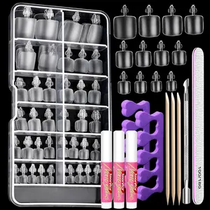 Press on Toenails for Women, 120pcs Toe Nail Tips Square Toe Press on Nails, Toenail Press on Fake Toenails, Toe Nails Glue on Fake Toe Nails Press on, Toe Nail Kit False Toenails Matte