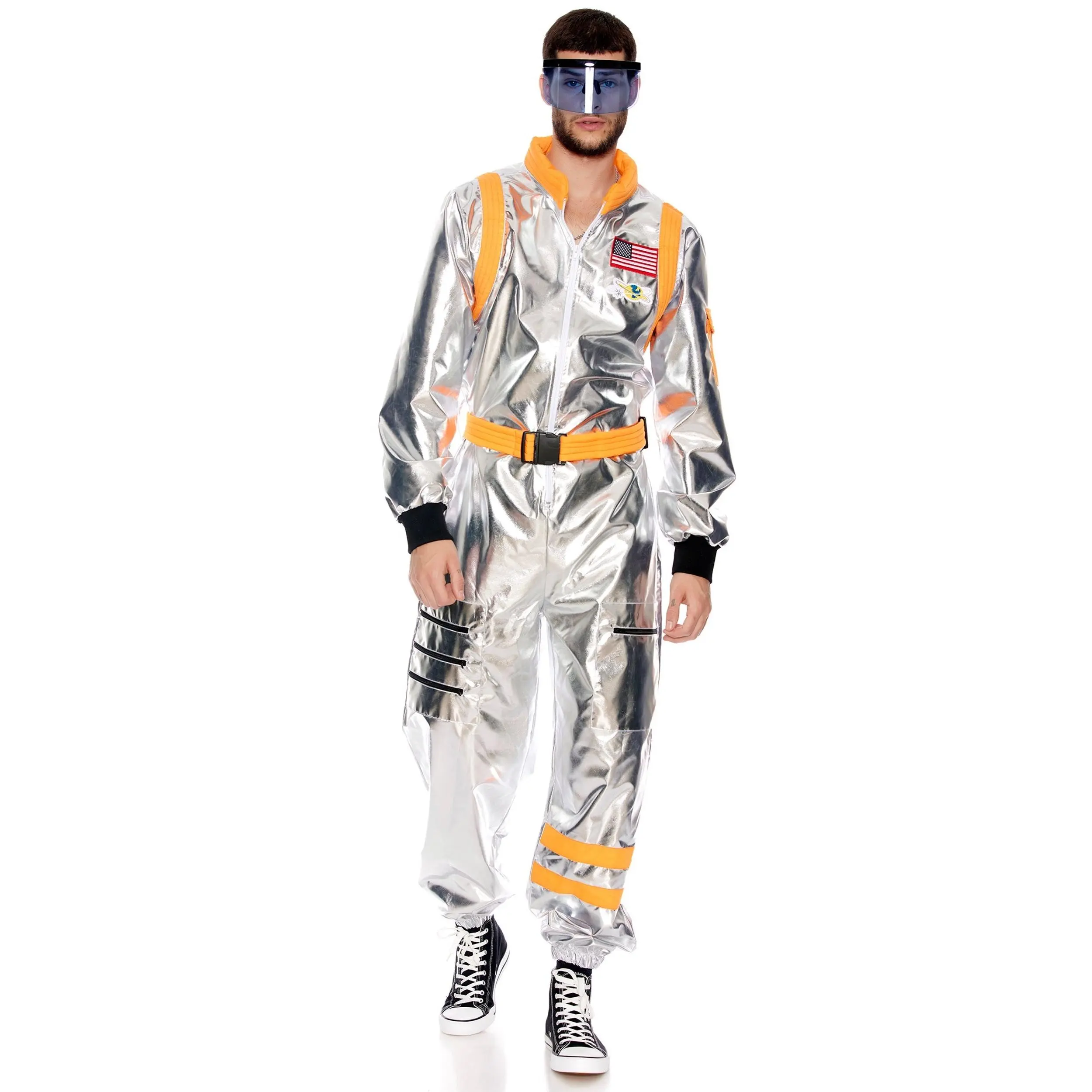 Mens Metallic Astronaut Halloween Costume