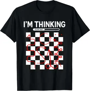 I'm Thinking Chess Apparel - Funny Chess T-ShirtBlack Cotton T