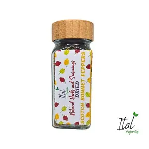 Ital Organics Dried Scotch Bonnet Pepper Spice Flavor Natural - Hand-Picked, Sun-Dried, Resealable Package, Perfect for Caribbean Cuisine - Vegetable