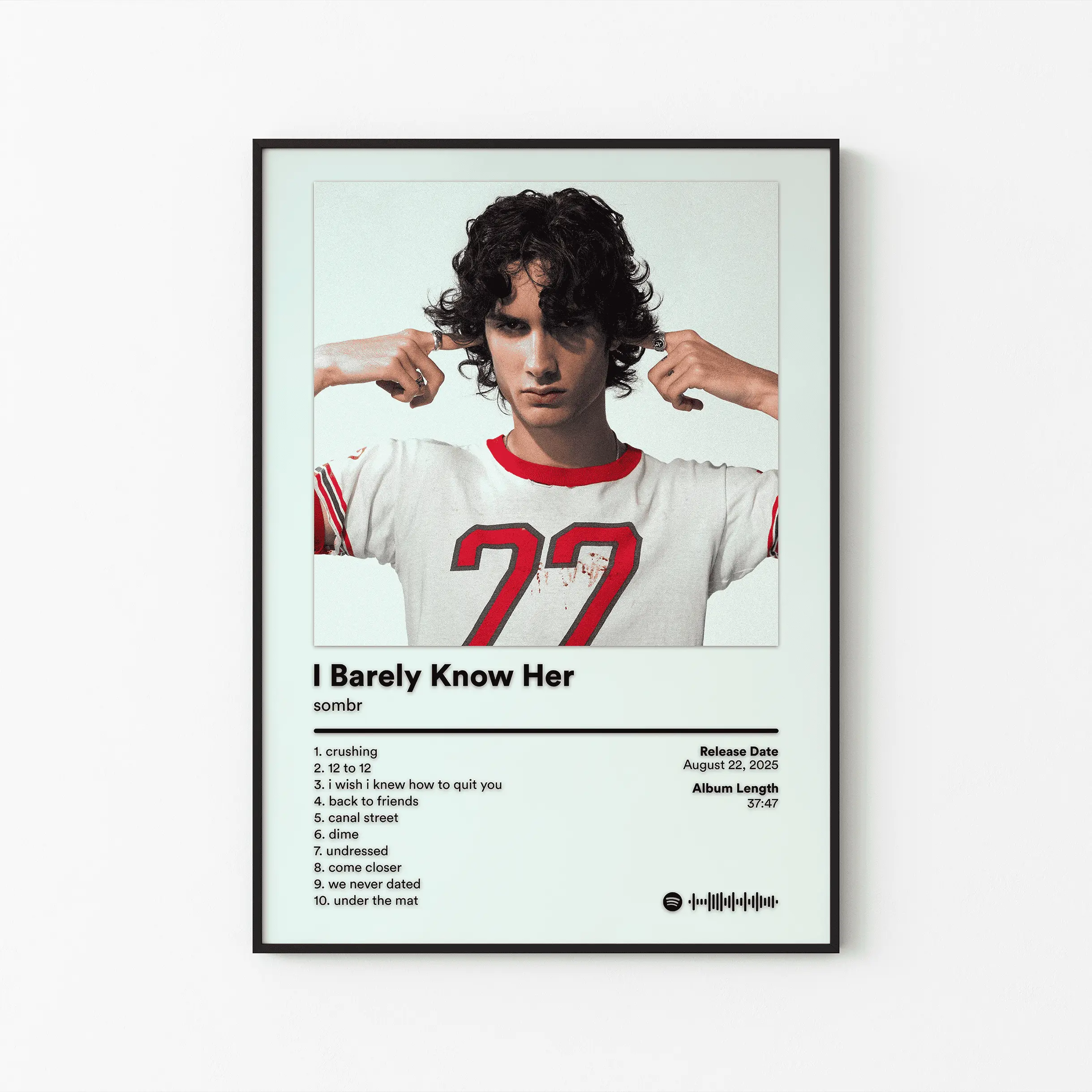 [ MUSIC POSTER – UNFRAMED ] sombr Album Poster, friend EP Tracklist Art, Indie Alternative Wall Decor, TikTok Music Aesthetic