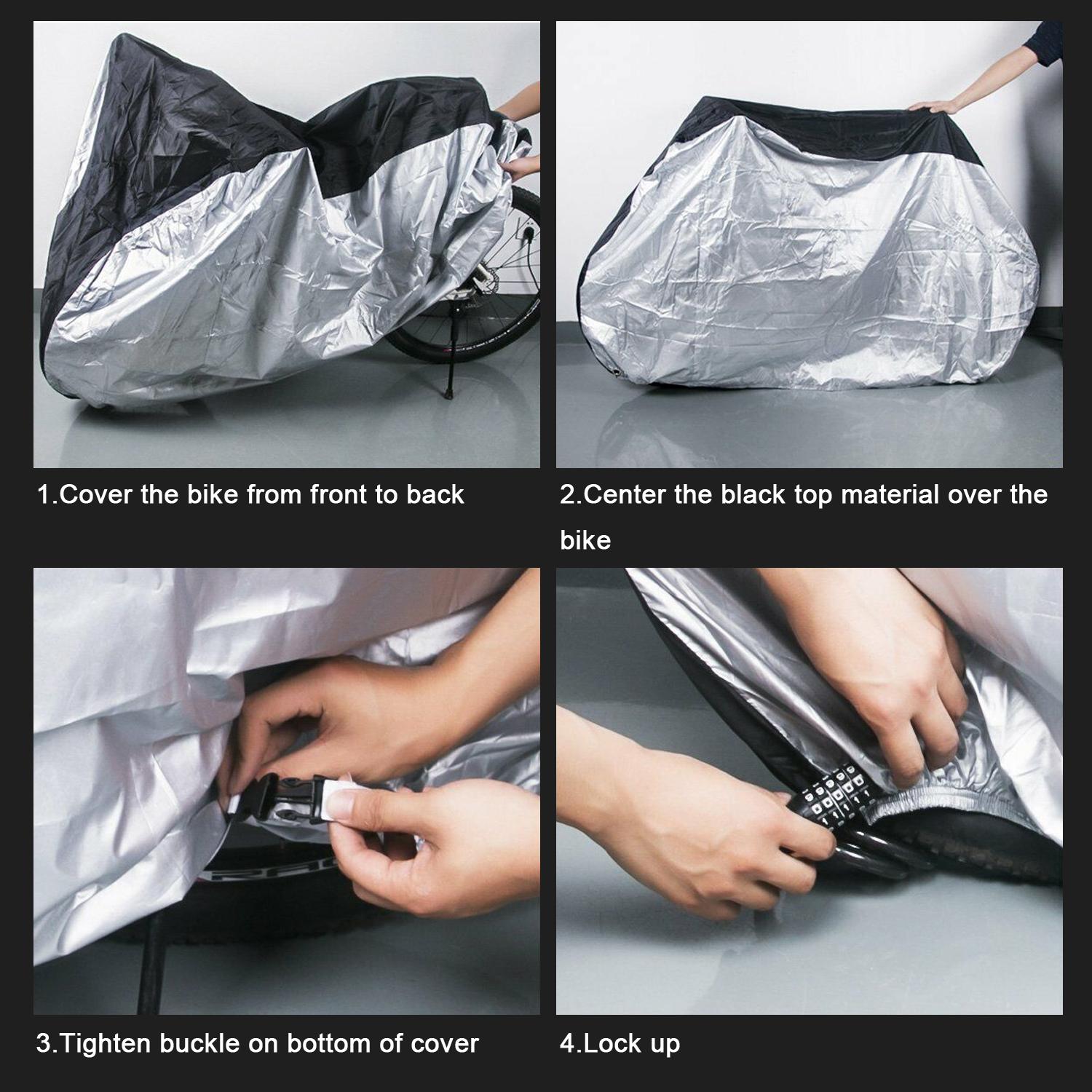 Waterproof Bike Cover, All-Weather Outdoor Storage with Anti-Theft Lock Hole for E-Bike, Mountain & Road Bicycle