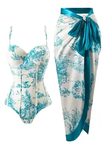 New Women's Two-piece Beach , Sun Protection , Retro Elegant Printed Beach Swimsuit, Vacation Swimsuit for Women bathing suit