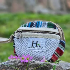 Handmade Eco Hemp Coin Pouch|Multicolor