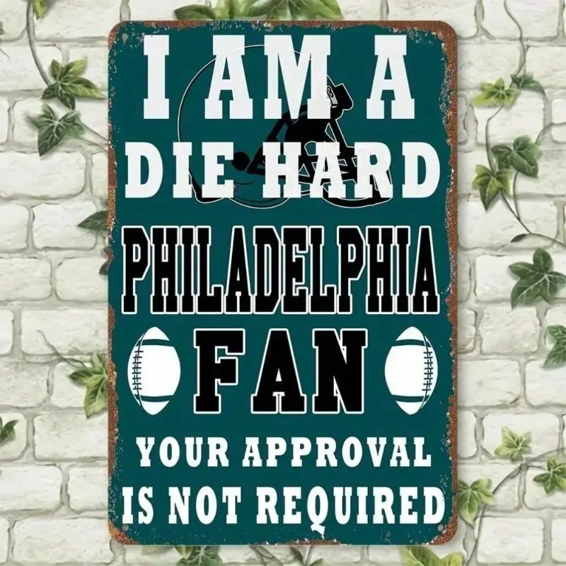 Philadelphia Eagles Aluminum Sign 8x12 Inch - Vintage NFL Football Wall Decor, Rustic Design Retro Weatherproof Metal Plaque for Home Bar, Man Cave, Office, Yard Sign, Home Decoration Signage, Metal Signs
