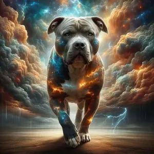 5D DIY Full Drill Round Diamond Painting - Diamond Art Kit Dog, Thundercloud, Galaxy Mosaic, Canvas - DIY Decorative Painting, Home Wall Decor, Suitable for Halloween and Christmas, Birthday and Anniversary Gifts