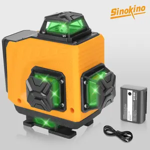 SinoKino 4D Laser Level Tool for Accurate Measurements, High Precision Laser Leveling Instrument for Construction & DIY Projects