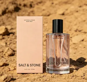 Salt & Stone Saffron & Cedar Body Mist 3.4 fl oz 100ml, Unisex Hair & Body Spray, Skincare-Infused Hydrating Fragrance with Glycerin & Red Algae, Warm Earthy Saffron Cedar Scent, Vegan & Cruelty-Free Daily Refreshing Mist