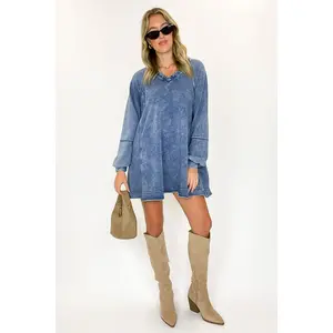 Stoneflow Mineral Washed Oversized A-Line Dress - BACK IN STOCK
