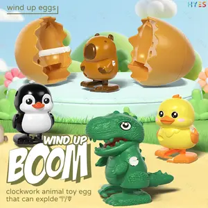 HYES Wind-Up Animal Bounce Egg Toy, Educational Cartoon Toy, Cute Animal Pet Incubator Toy, Fun Hatching Walking Clockwork Toy