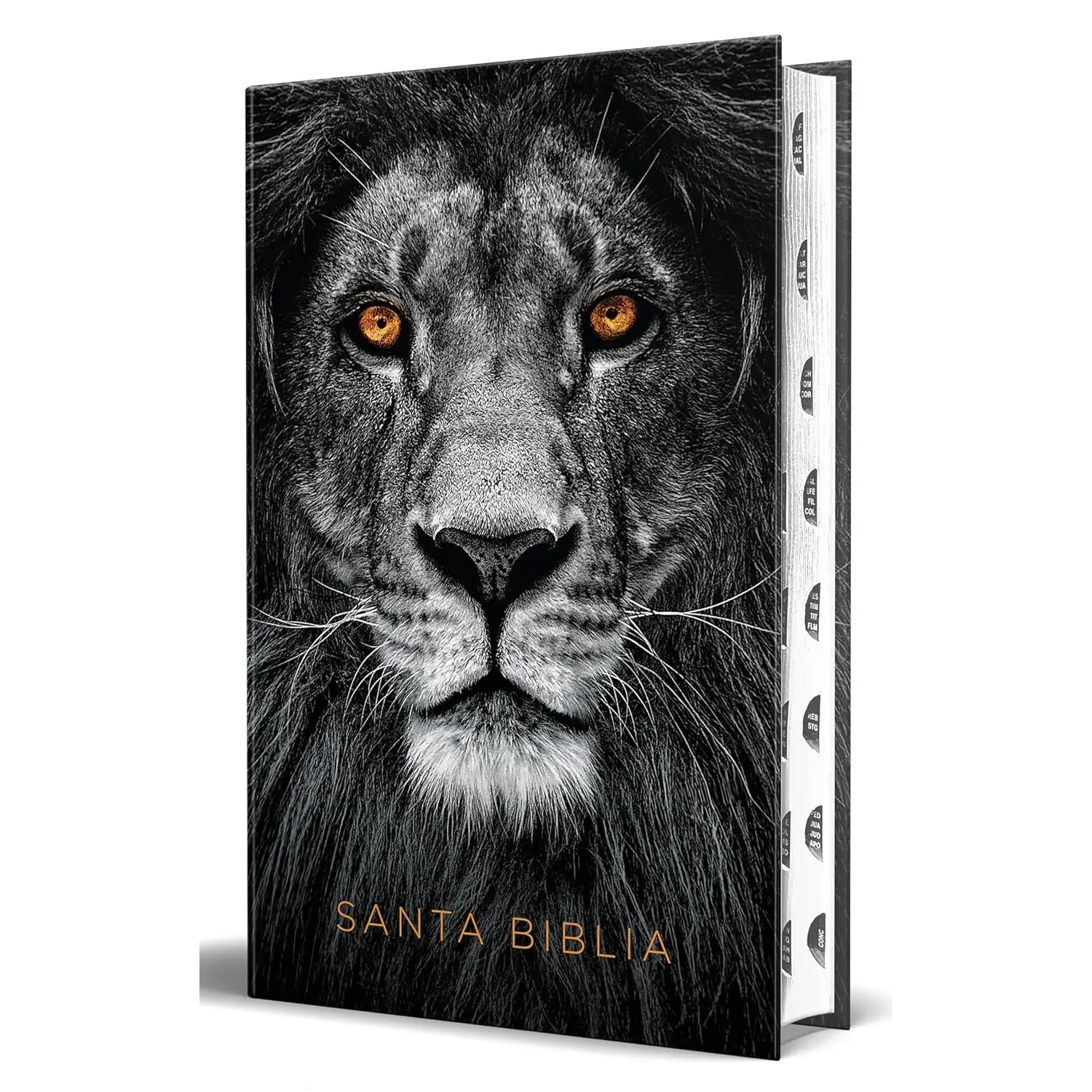 Biblia RVR 1960 letra grande tamaño manual, tapa dura León de Juda con índice /Spanish Bible RVR 1960 Handy Size Large Print Hardcover Lion of Judah with In(Spanish Edition)