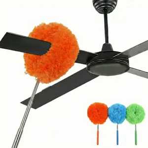 3-Pack Extendable Microfiber Ceiling Fan Duster Set - Reusable Effortless Cleaning Brush, Ideal for Home & RV Use