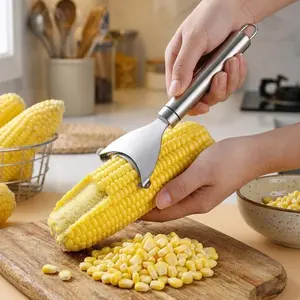 Kitchen Corn Cob Stripper Tool 304 Stainless Steel Corn Peeler Stripper Tool Corn Kernel Remover for Kitchen Food Prep Home Cooking