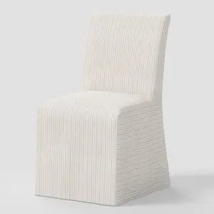 Kay Slipcovered Dining Chair in Pinstripe Glacier - Threshold