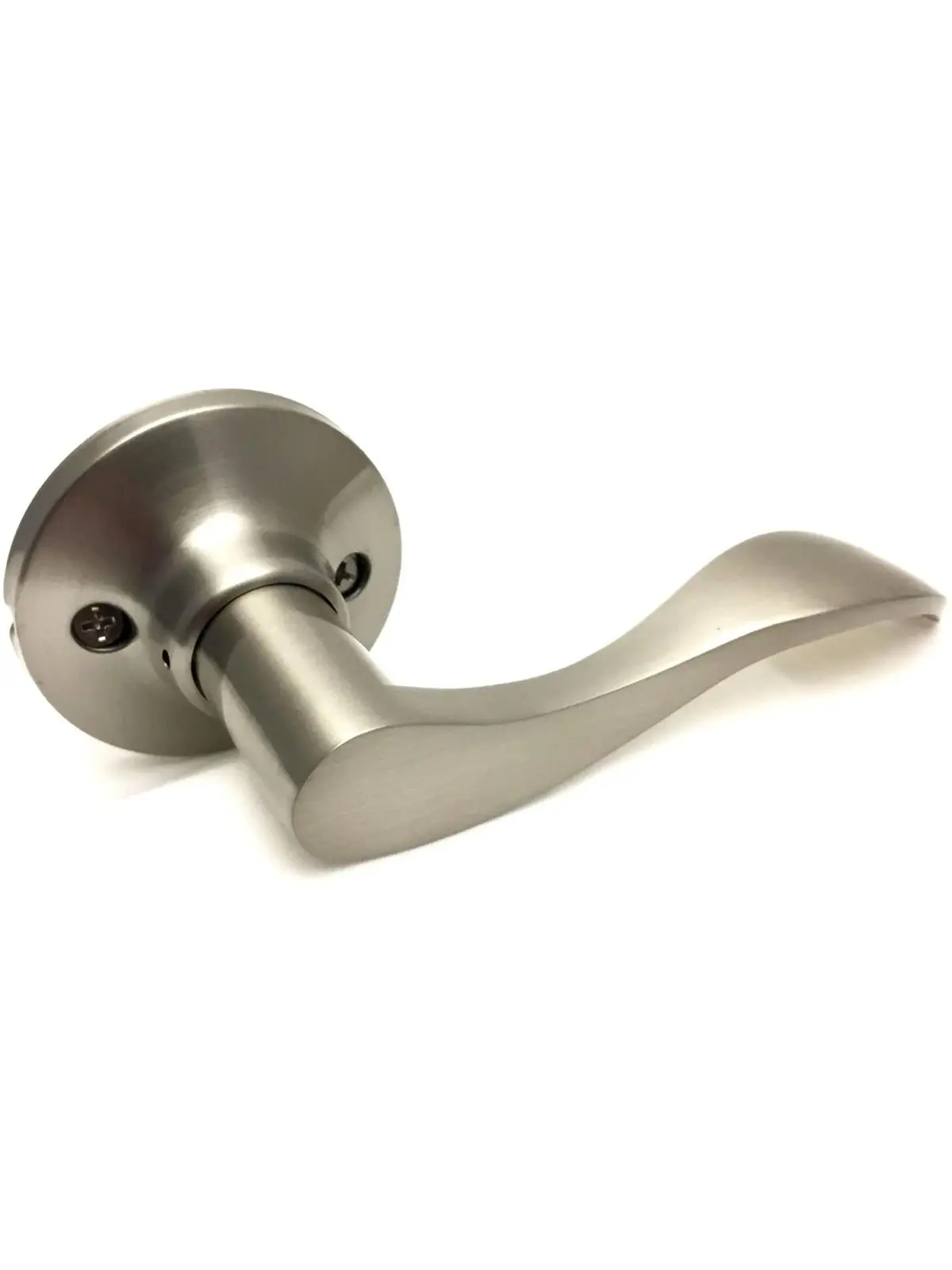 Right Hand Naples Lever with Round Rose Half Dummy Lockset Grade 3, Satin Nickel
