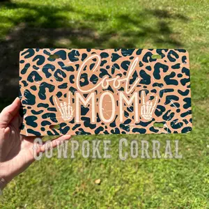 Cool Mom Leopard Skellie License Plate