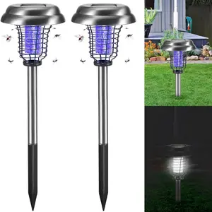Solar Mosquito Killer Lamp Set, Outdoor Waterproof Rechargeable LED Light, LED Mosquito Trap, Energy Efficient a Rating, Ideal for Garden Patio Pathway Backyard Camping