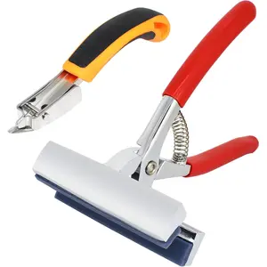 Heavy Duty Canvas Pliers and Staple Remover Set, Stainless Steel Anti-Corrosion Canvas Stretching Pliers Stretcher with Spring Return Handle 4-3/4" Wide Grip for Canvas Stretching Bars Oil Painting