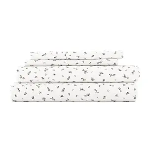 Spotted Leaves Pattern 4-Piece Sheet Set
