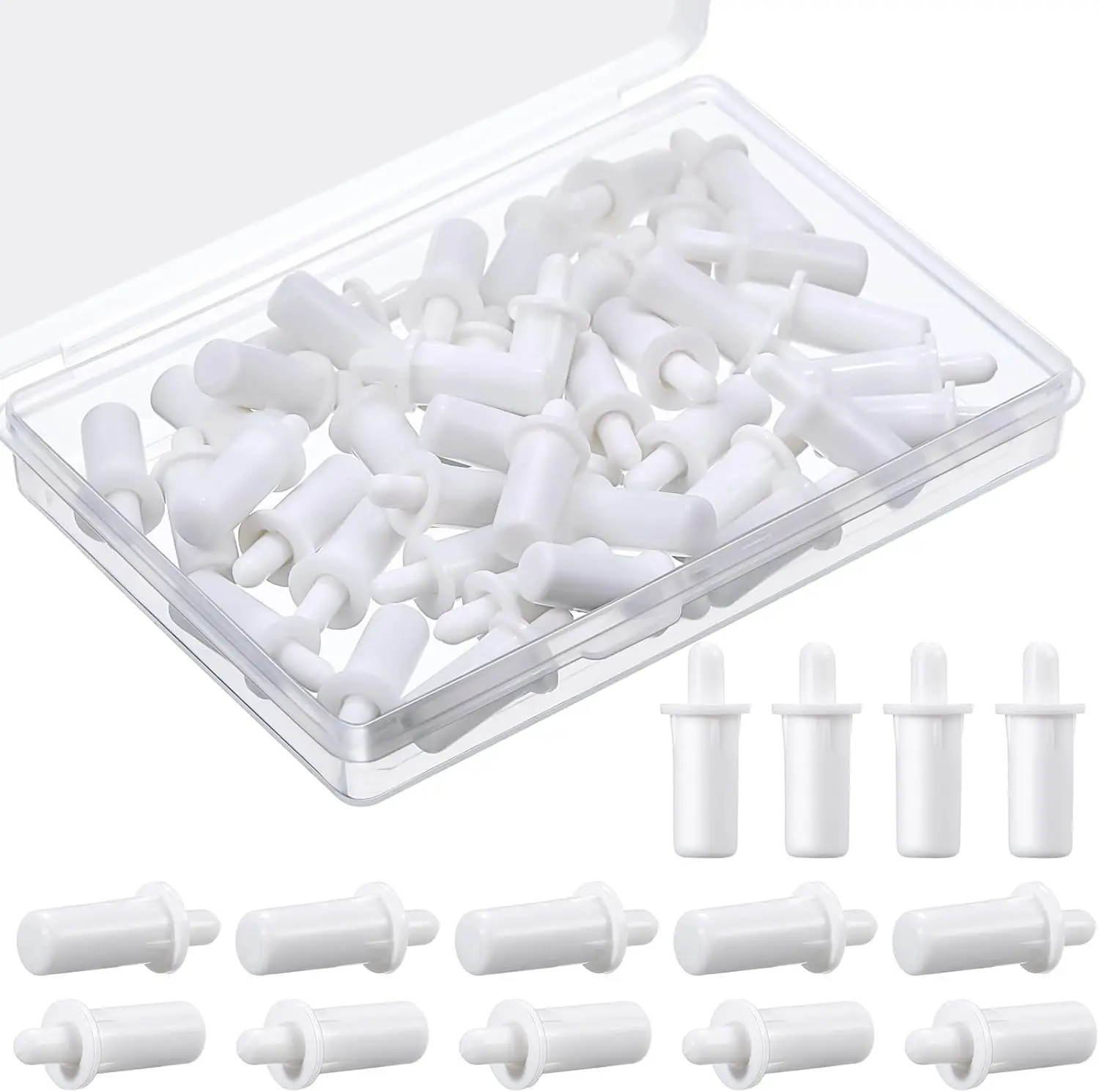 Thyle 100 Pcs Plantation Shutter Pins Replacement Shutter Louver Repair Pin | Spring Loaded Plantation Shutter Repair Kit for Windows Cabinet, Movable Blade, Blind Slats, White
