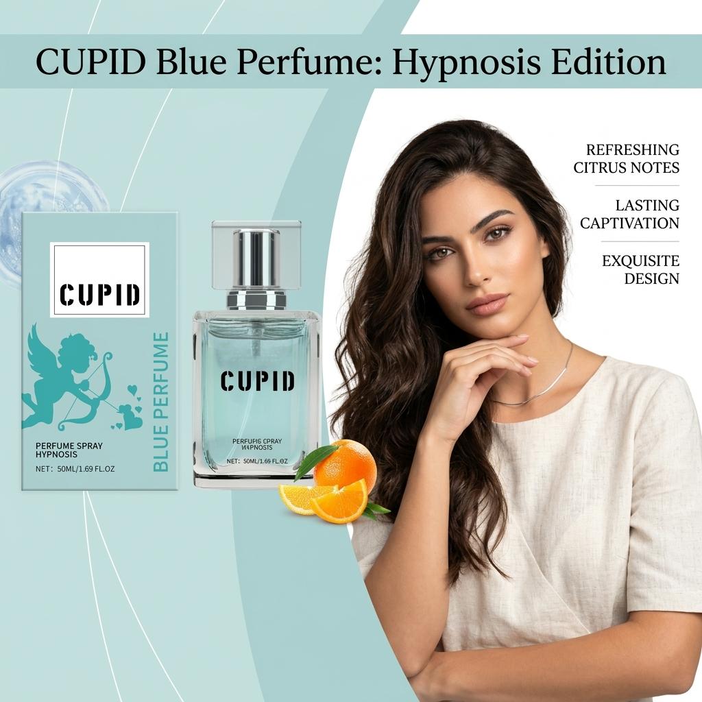 Cupid Blue Cologne Perfume for Men, Fresh Citrus Amber Scent, Long-Lasting Portable Fragrance Spray,Portable Size floral scentual sweet Eau de Parfum natural long-lasting fragrance fruity gourmand fragrance daily