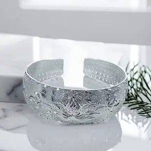 Full Silver s999 bracelet Sterling Silver bracelet Ladies Open bracelet can be freely adjusted size for mother's birthday holiday gift Silver weighing 46 g /1.62 oz