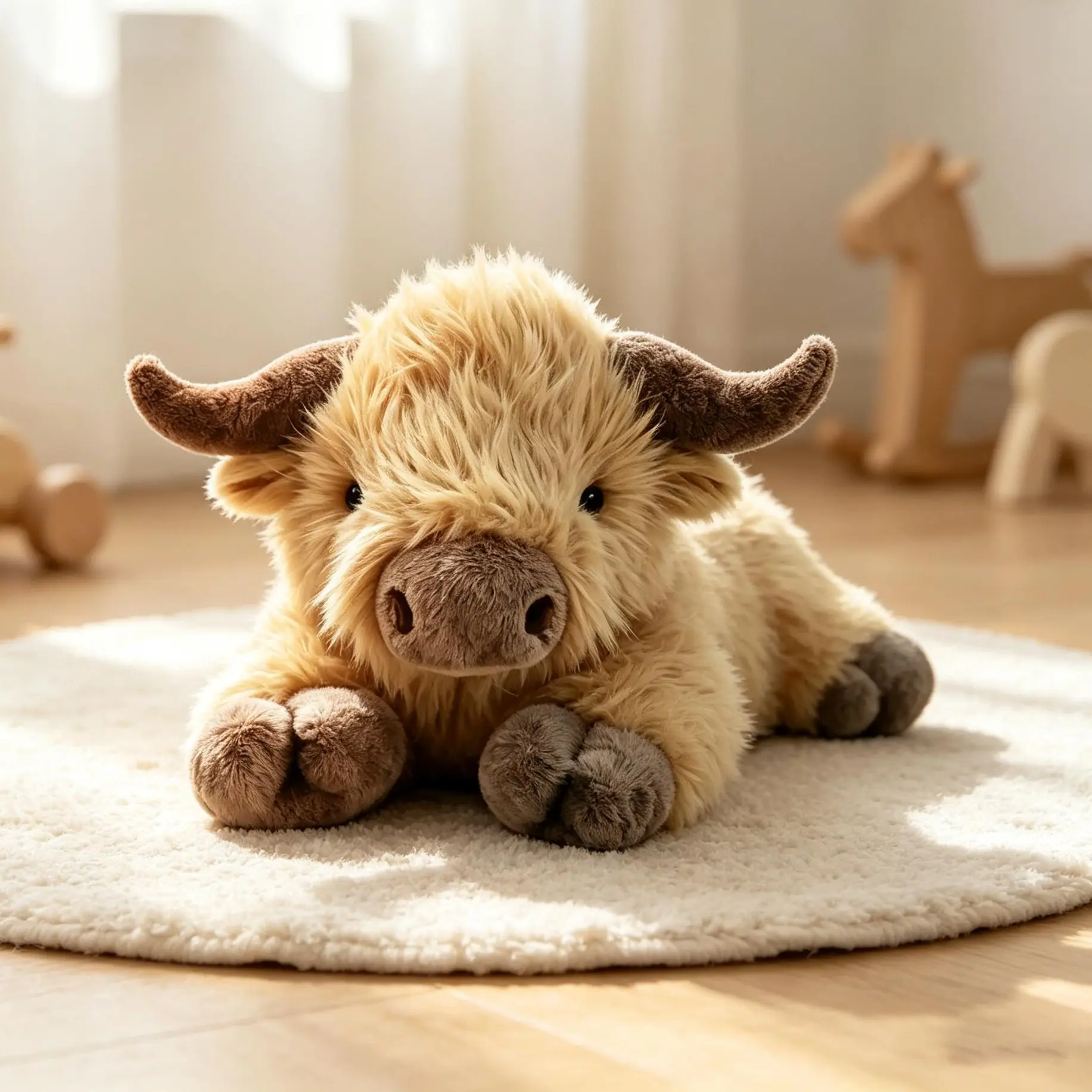 Weighted Highland Cow Stuffed Animal - Soft Cute, Plush Animal, Adorable Design, Highland Cow Shape Styles, Relaxation Item, Ideal Gift for Kids & Birthdays, Soft Cute Stuffed Toys, Plush Animal Stuffed Toys