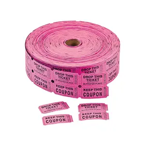 2" x 2" Magenta Coupon Double Roll Paper Tickets - 2000 Pc.