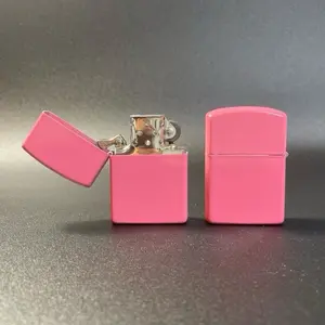 flip top lighter. pink full color lighter. full metal outdoor camping lighter. windproof lighter