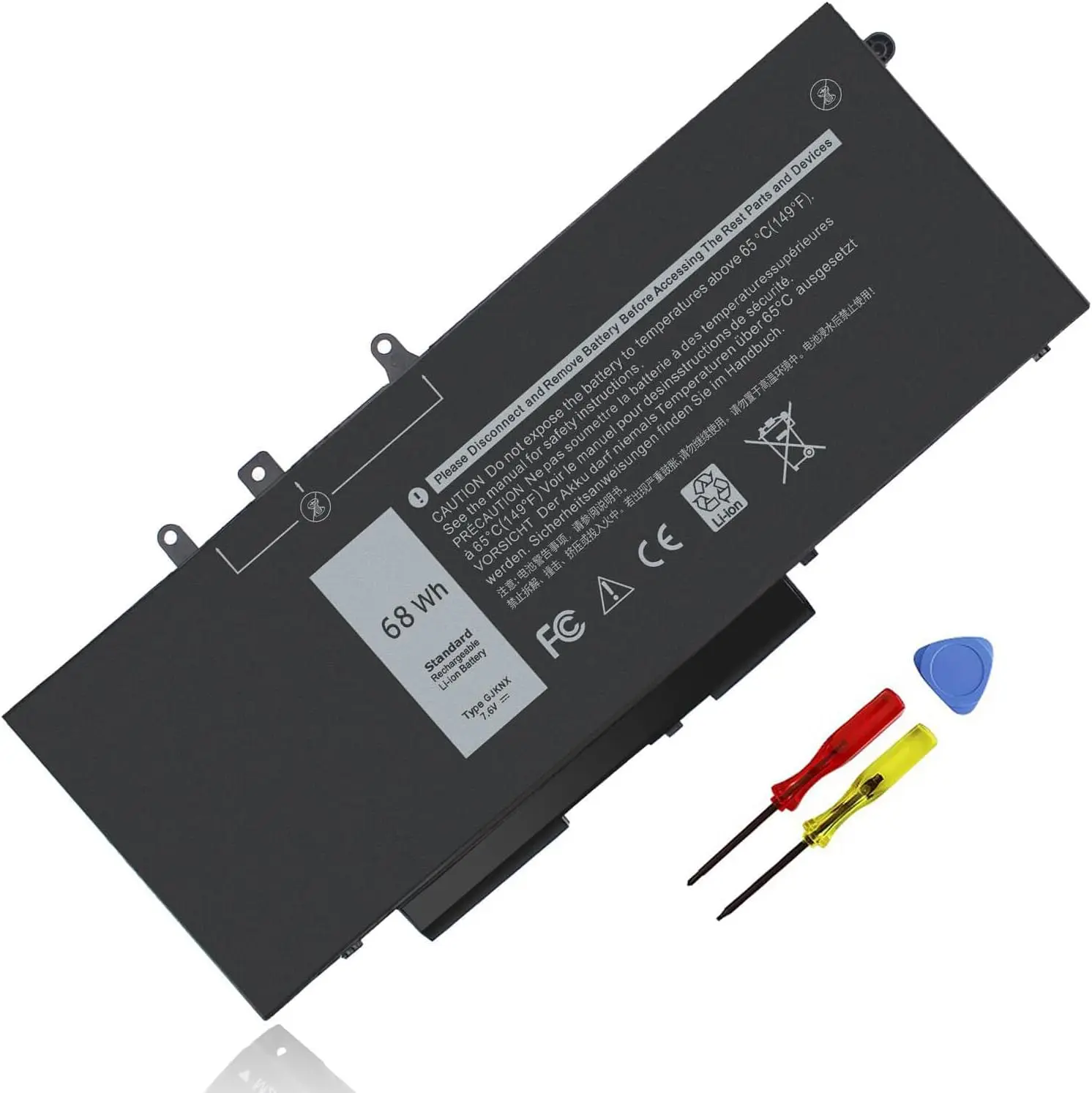【GJKNX】 7.6V 68WH Battery Replacement for Dell Latitude 5480 5580 5490 5491 | 5580 5590 5591 5280 5288 5488 5491 5495 E5480 E5580 E5490 E5590 Precision 3520 3530 Series GD1JP 0GD1JP DY9NT 5YHR4 451-BBZG