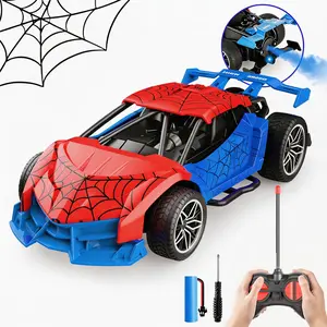 Remote Control Spider RC Car, 1:24 Scale with 360° Rotating LED Lights and Cool Mist Spray, Electric Racing Toy, Perfect Gift for Boys and Girls Aged 3-9 on Christmas, Halloween, Easter, Thanksgiving, Birthday and New Year