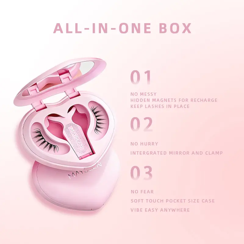 MAYSEEN Soft Magnetic Eyelashes Kit [NEW Heart Box] — No Glue No