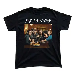 Supernatural Friends Funny With Pie Tshirt, Dean And Sam Graphic Meme Xmas Tee Gift for Men, Gift for Women, Crew Neck Tee, Trending T-shirt