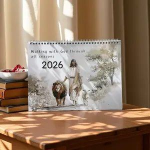 2026 Christian Bible Verse Calendar with Daily Scripture & Jesus-Themed Art - Weekly & Monthly Layouts, Inspirational Christian Planner for Prayer, Fasting, Spiritual Growth - Durable Paperback for Home, Church, Office Use - Ideal Gift for Believers