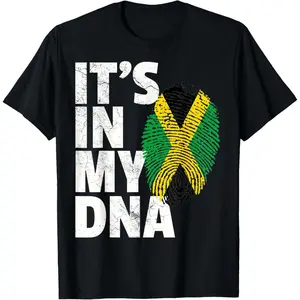 100% Cotton Jamaica Flag T Shirt Jamaican Pride DNA Men Women T-Shirt