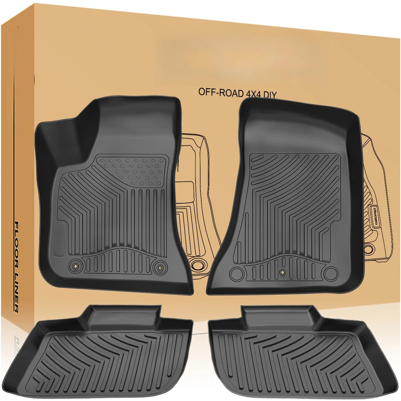 TPE Floor Mats Liners for 2011-2023 Dodge Charger /Chrysler 300 RWD All Weather