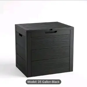 “35 Gallon Outdoor Storage Box w/ Handles – Waterproof Resin Deck Box for Patio, Garden, Pool & Home Organization”