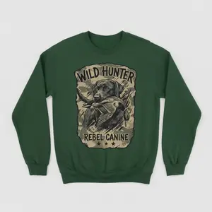 Youth and Adult Bird Dog Hunting Shirt, Retro Black Lab Waterfowl T-Shirt, Distressed Retriever Wildlife Camo Graphic Tee, Hunter Gift