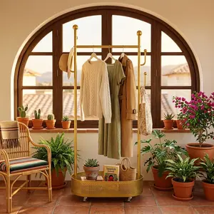 Multifunctional Clothes Rack with Storage Baskets & Wheels Freestanding Design for Easy Mobility Versatile Placement Space Saving Garment Organizer Room Decor Ideas Fabric Bins Drawers