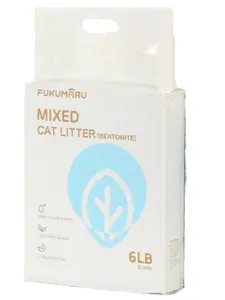 FUKUMARU Mixed Tofu Cat Litter 6lbs, White Tea Scent, Highly Absorbent, Clean with Gentle Dust, Effective Odor Control, Dust-Free