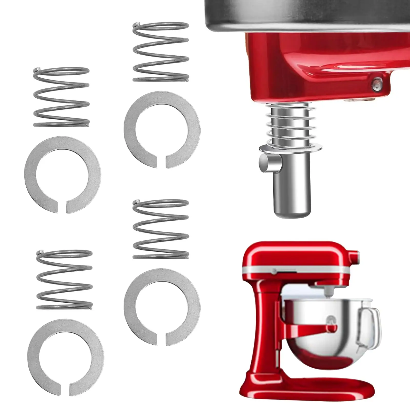 Stainless Steel Spring & Gasket Set for Vertical Kitchen Mixer, Kitchen Mixer Attachment Set, Household Kitchen Appliance Parts